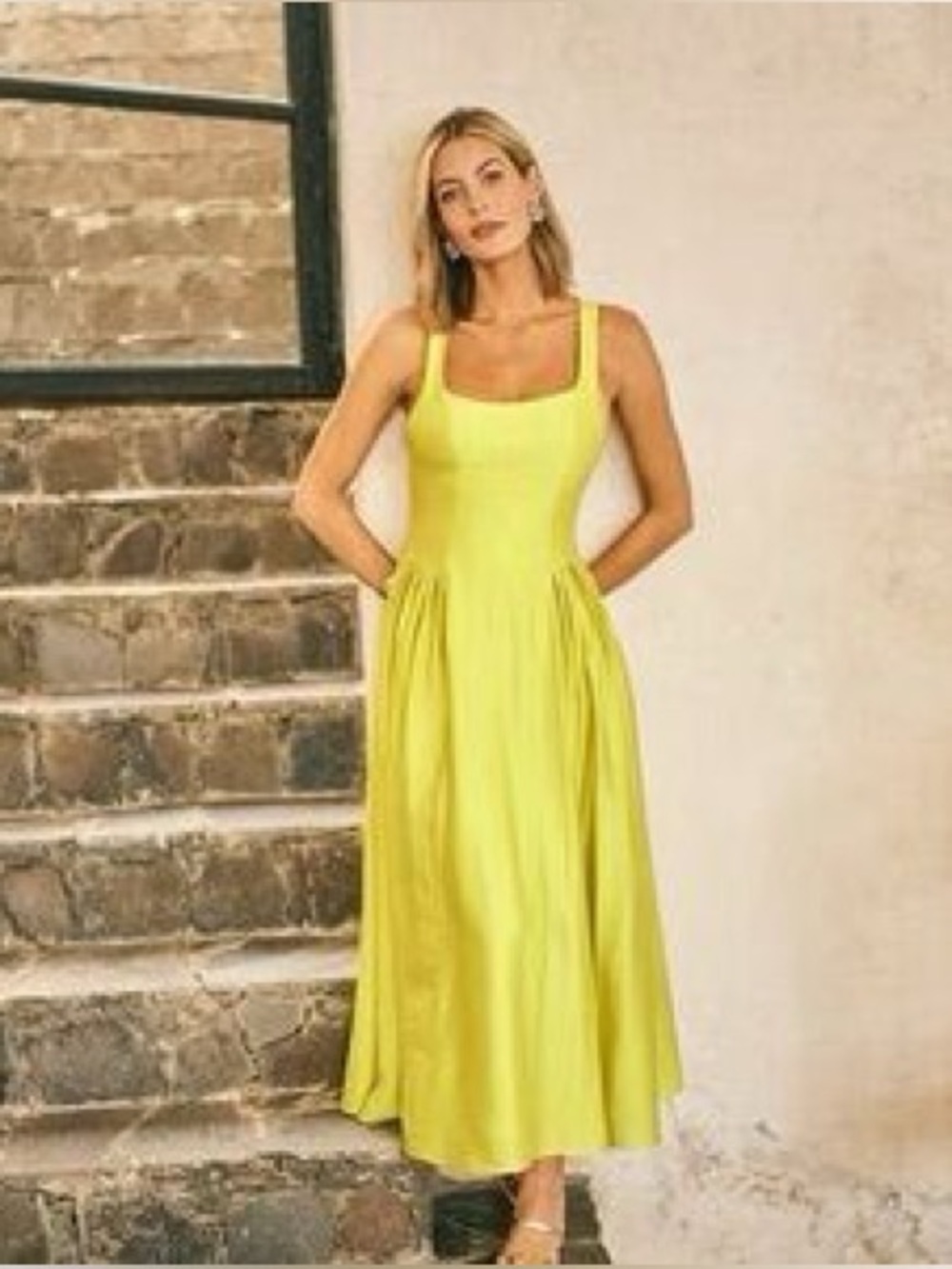Antonio Melani x M.G. Style Jen A-Line Square Neck Sleeveless Dress
